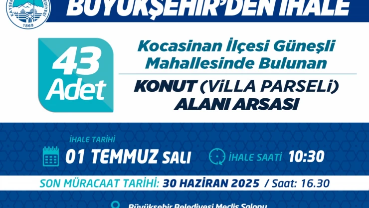 43 Konut Arsası Satışa Sunuluyor