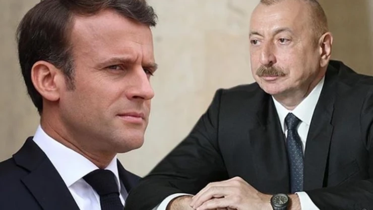 Aliyev, Macron'la Laçın koridorundaki durumu görüştü