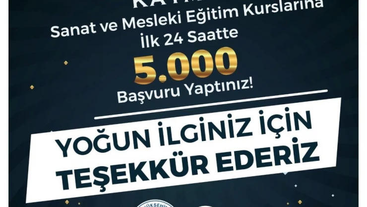 Büyükşehir KAYMEK kurslarına 24 saatte 5 bin başvuru