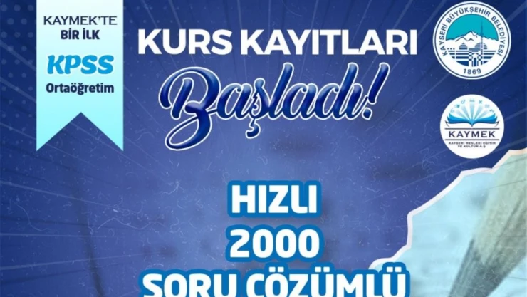 Büyükşehir KAYMEK'te bir ilk: 'Ortaöğretim KPSS Kursu'