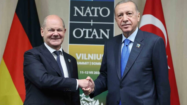 Cumhurbaşkanı Erdoğan, Scholz'la görüştü