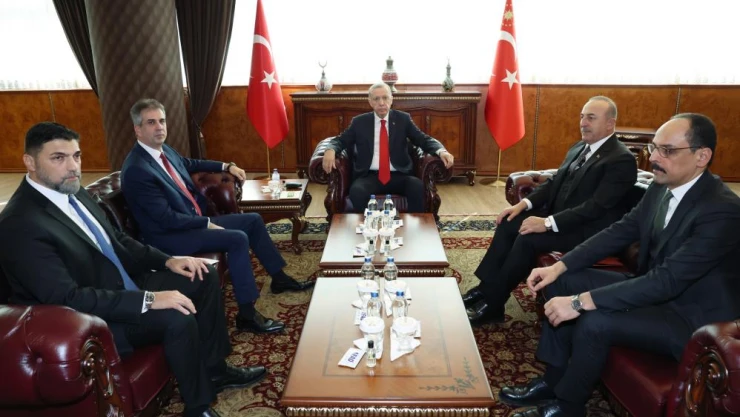 Cumhurbaşkanı Recep Tayyip Erdoğan, İsrail Dışişleri Bakanı Eli Cohen'i kabul etti.