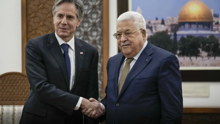 Filistin Devlet Başkanı Abbas ile ABD Dışişleri Bakanı Blinken bir araya geldi