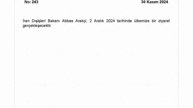 İran Dışişleri Bakanı Arakçi Türkiye'ye geliyor