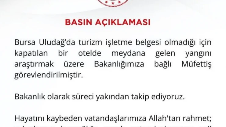 İşletme belgesi olmadığı için kapatılan oteldeki yangınla ilgili müfettiş görevlendirildi