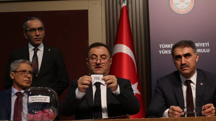 İttifakların ve siyasi partilerin oy pusulasındaki yerleri belli oldu