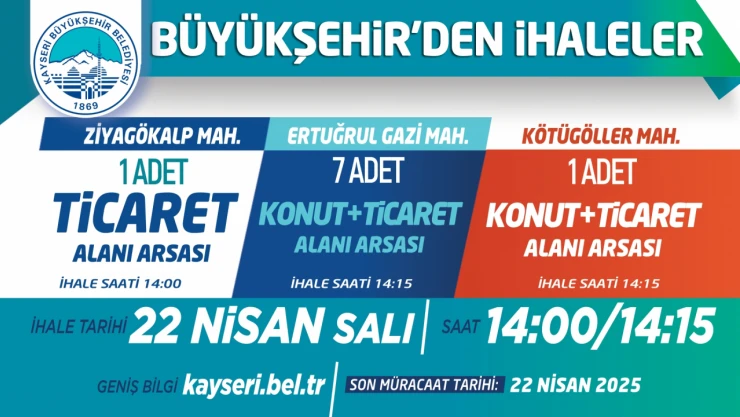 Kayseri Büyükşehir Belediyesi'nden İhaleler
