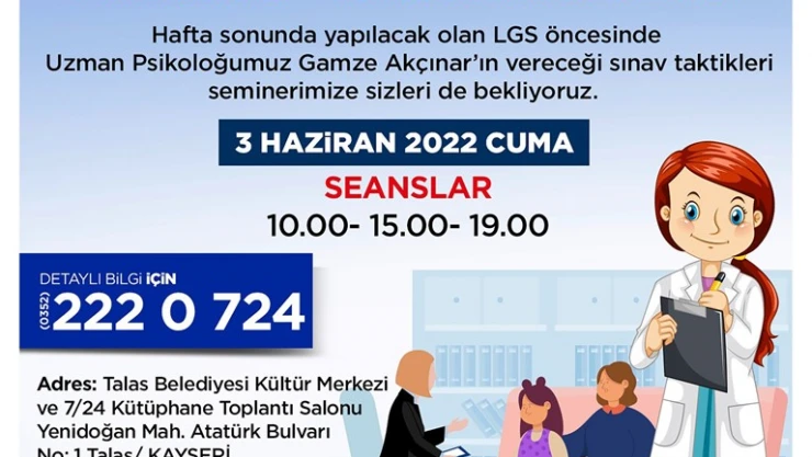 LGS öncesi Talas Belediyesinden sınav taktikleri