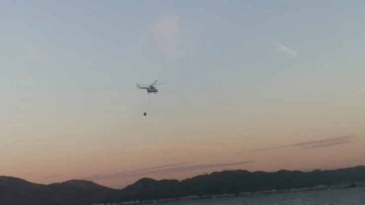 Marmaris'teki orman yangınına havadan söndürme çalışmaları başladı