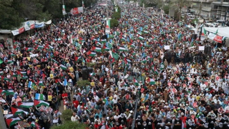 Pakistan'da Filistin'e destek gösterisi