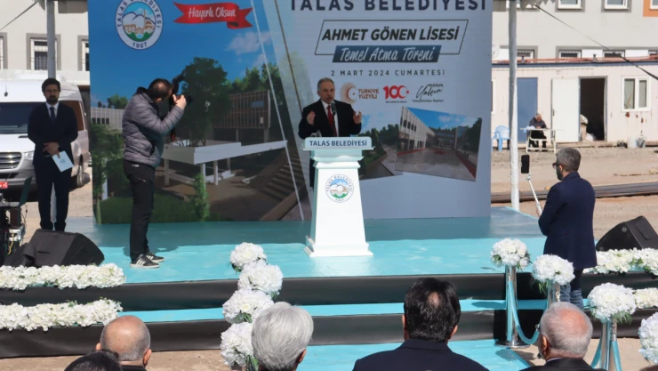 Talas Belediyesi'nden eğitime bir katkı daha: Ahmet Gönen Lisesi'nin temeli atıldı
