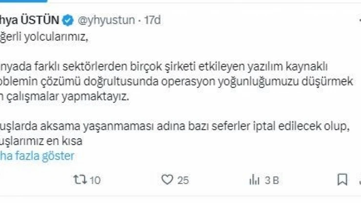 THY'de 84 sefer iptal edildi