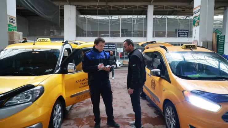 Ticari Taksilerin Denetim ve Kontrolleri Yapılıyor