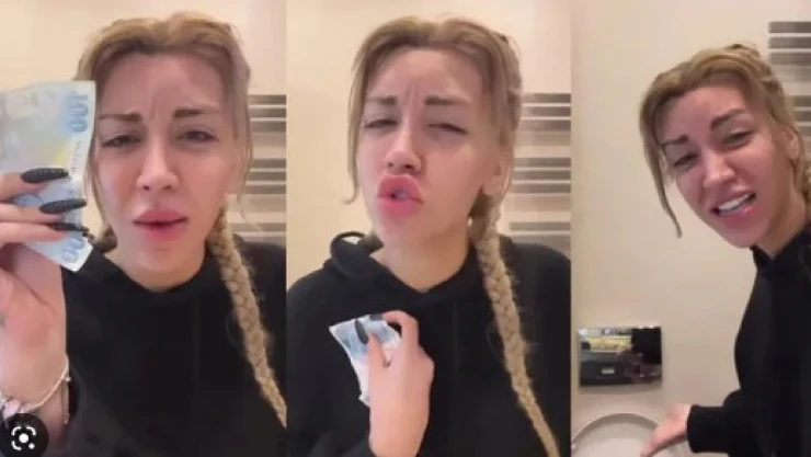 Türk lirasını klozete atan fenomen hakkında 7 buçuk yıl hapis talebi