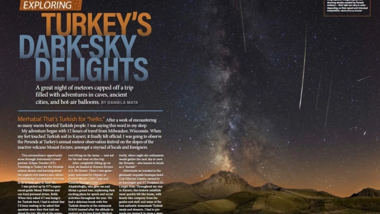 Türkiye'nin incisi Erciyes, Astronomiy Magazine'de boy gösterdi