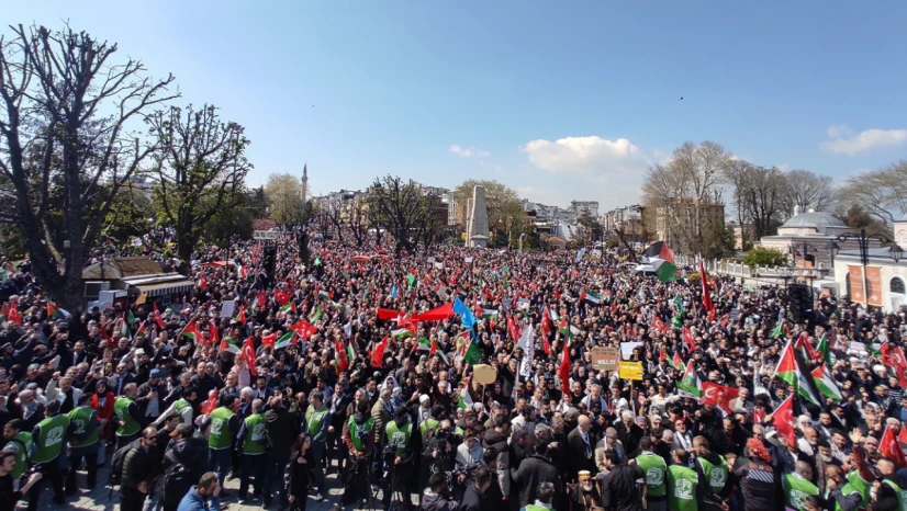 Filistin'e destek yürüyüşü yapıldı
