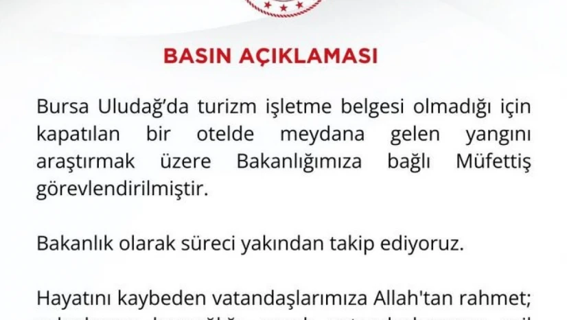 İşletme belgesi olmadığı için kapatılan oteldeki yangınla ilgili müfettiş görevlendirildi