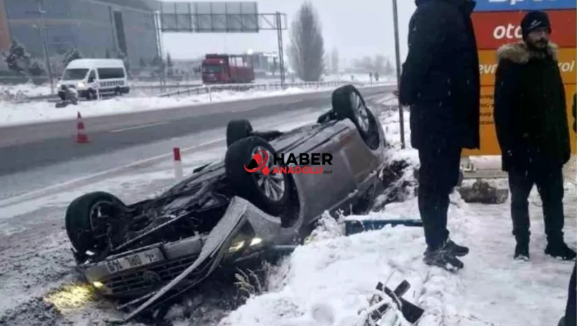 Nevşehir'de kontrolden çıkan otomobil takla attı