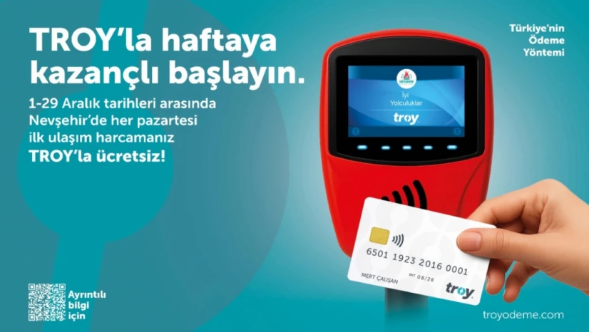 TROY Kartla Toplu Ulaşımda İlk Ödeme Ücretsiz