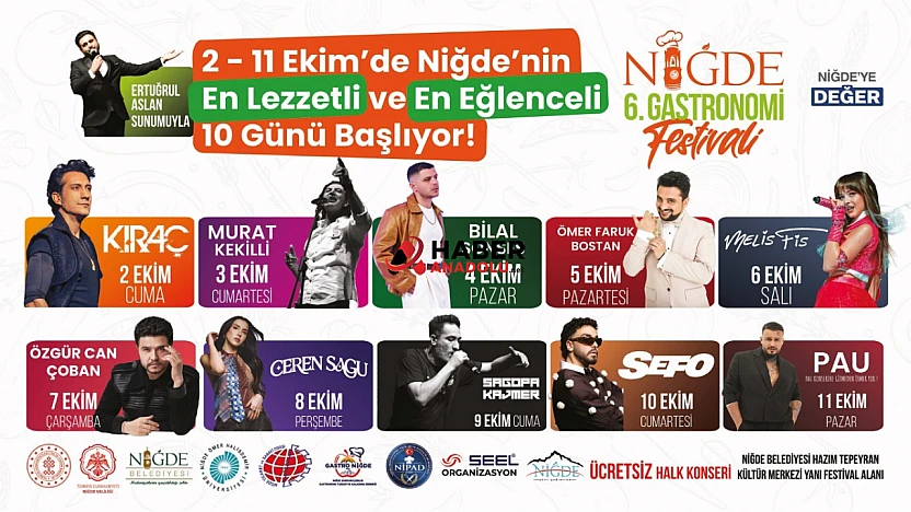 6. Niğde Gastronomi Festivali başlıyor