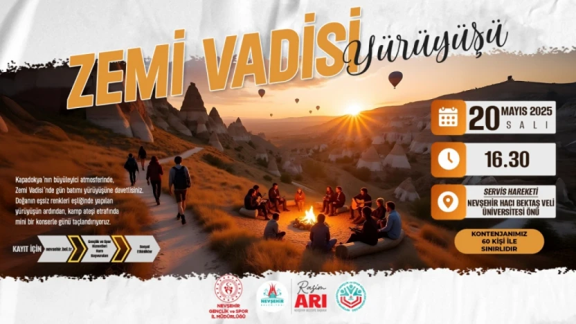 Zemi Vadisi'nde Yürüyüş Düzenlenecek