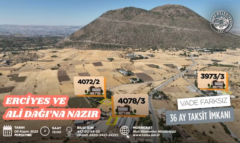 Talas'ın Gözde Mahallelerinde 18 Villa Parseli Satışta