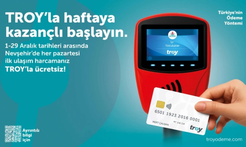 TROY Kartla Toplu Ulaşımda İlk Ödeme Ücretsiz